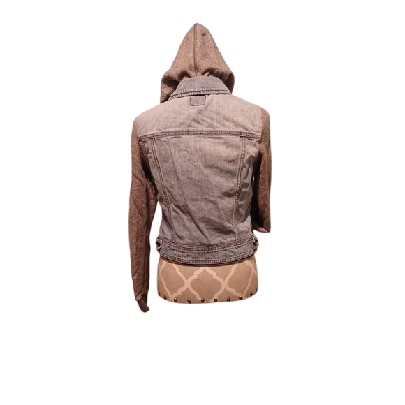 American Eagle Denim Jean Jacket Hood 6515 - Picture 2 of 5